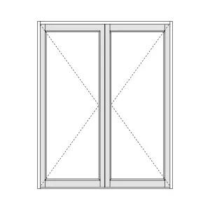 Aluminium Hinged Door 1686 x 2100 with a Full Glass Panel manufactured by www.aluminiumdoors.co.za