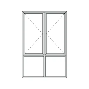 Aluminium Side Hung Window 1190 x 1790 Alu28 Series (SHH12/18)