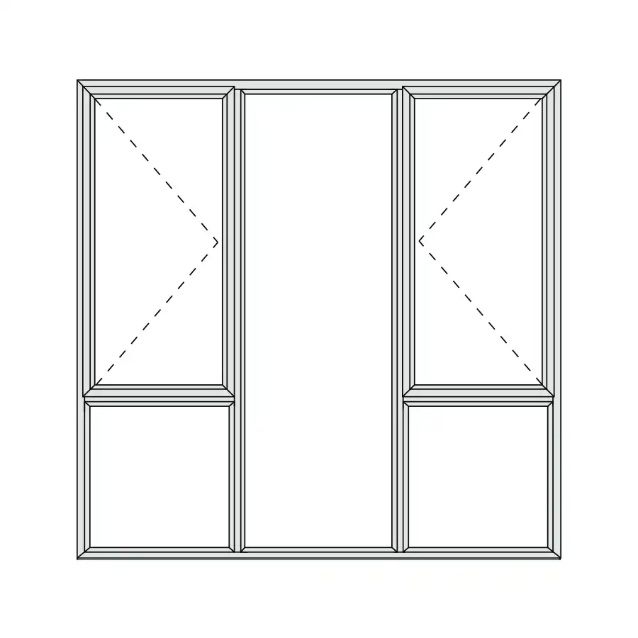 Aluminium Side Hung Window 1790 x 1790 Alu28 Series (SHH18/18)