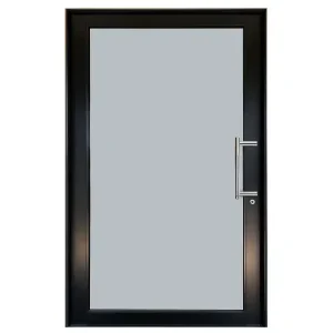 Sleek Aluminium Pivot Door – Full Glass Panel Design