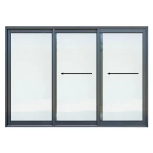 3000mm Aluminium Sliding Door – 3 Panel – Full Pane