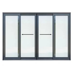 3000mm Aluminium Sliding Door – Full Pane – Centre Opening