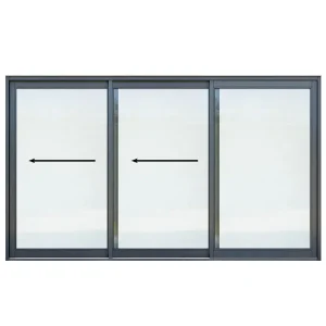 3600mm Aluminium Sliding Door – 3 Panel – Full Pane