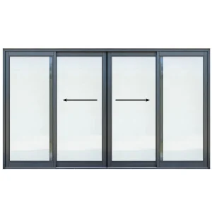 3600mm Aluminium Sliding Door – Full Pane – Centre Opening