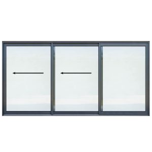 4200mm Aluminium Sliding Door – 3 Panel – Full Pane