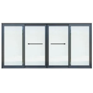 4200mm Aluminium Sliding Door – Full Pane – Centre Opening
