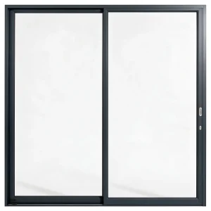 Palace 2-panel aluminium sliding door, 2400 x 2400 mm, with flush pull handles