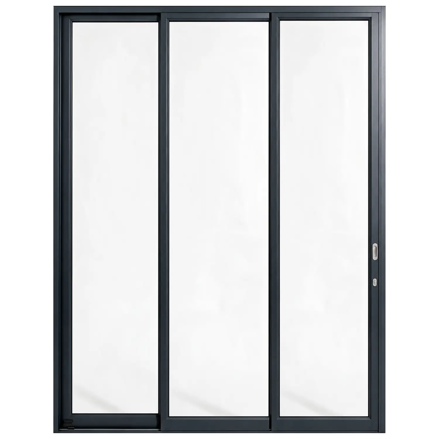 Palace 3-panel aluminium sliding door, 2100 x 2700 mm, with flush pull handles