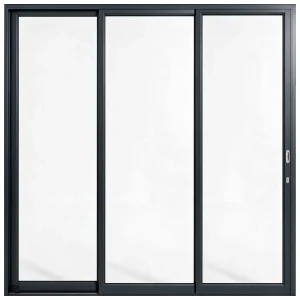 Palace 3-panel aluminium sliding door, 2400 x 2400 mm, with flush pull handles