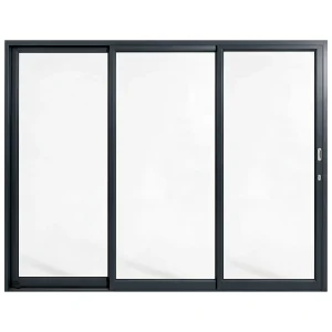Palace 3-panel aluminium sliding door, 2700 x 2100 mm, with flush pull handles