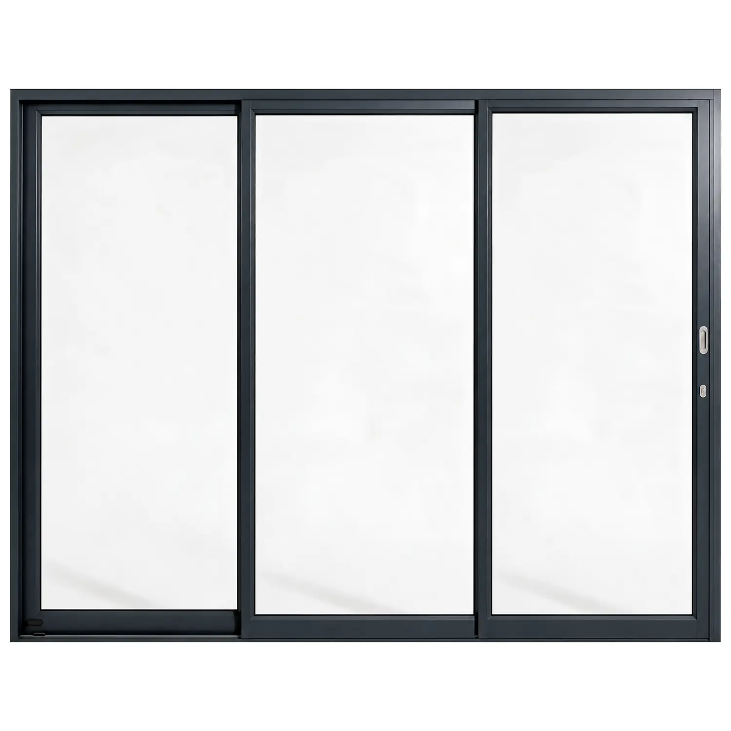 Palace 3-panel aluminium sliding door, 2700 x 2100 mm, with flush pull handles