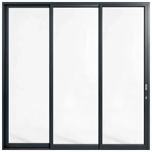 Palace 3-panel aluminium sliding door, 2700 x 2700 mm, with flush pull handles