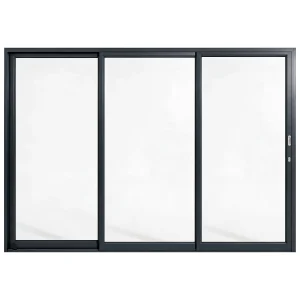 Palace 3-panel aluminium sliding door, 3000 x 2100 mm, with flush pull handles