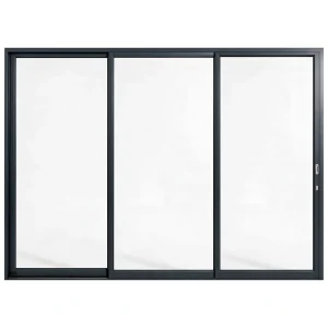 Palace 3-panel aluminium sliding door, 3300 x 2400 mm, with flush pull handles