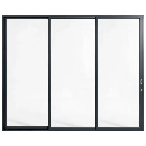 Palace 3-panel aluminium sliding door, 3300 x 2700 mm, with flush pull handles