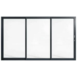 Palace 3-panel aluminium sliding door, 3600 x 2100 mm, with flush pull handles