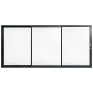 Palace 3-panel aluminium sliding door, 4500 x 2100 mm, with flush pull handles