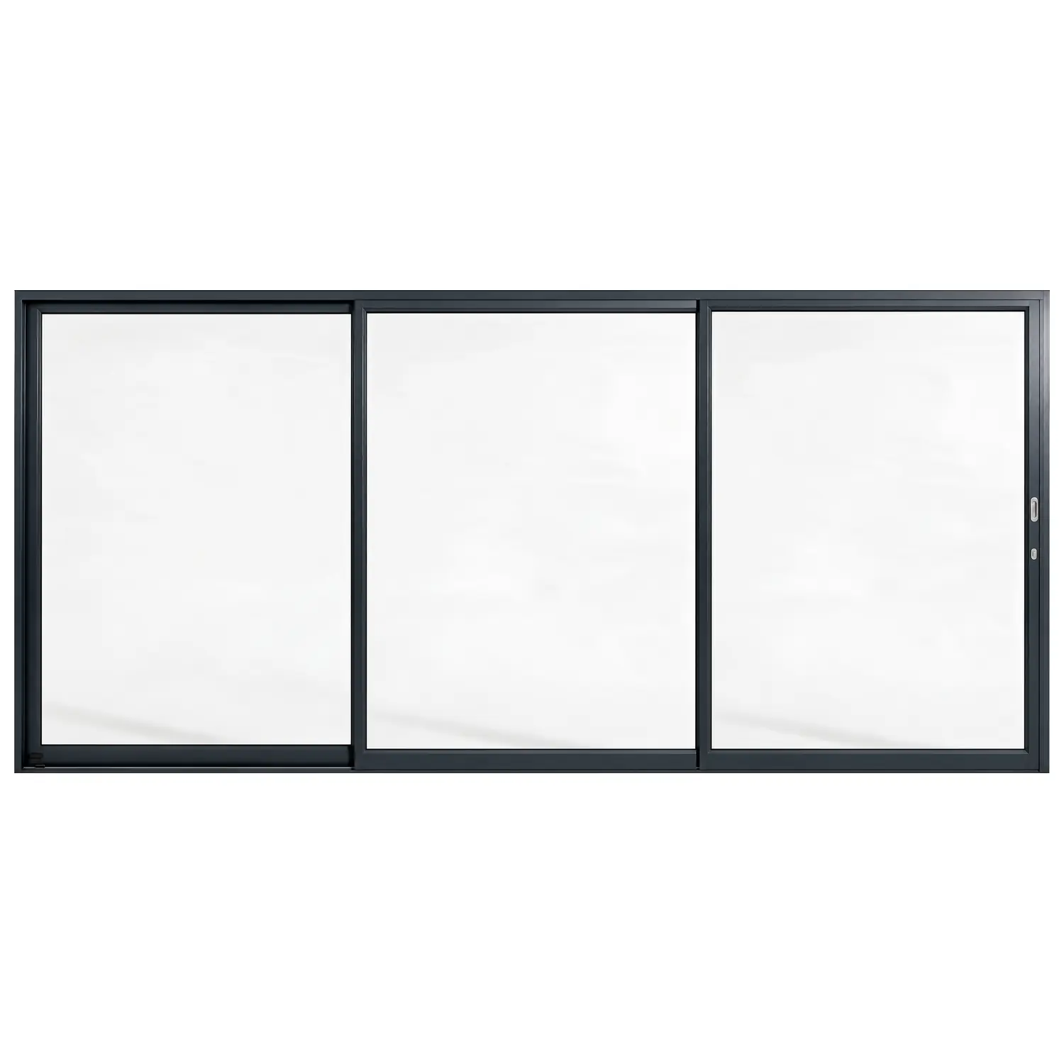 Palace 3-panel aluminium sliding door, 4500 x 2100 mm, with flush pull handles