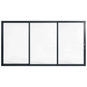 Palace 3-panel aluminium sliding door, 4500 x 2400 mm, with flush pull handles