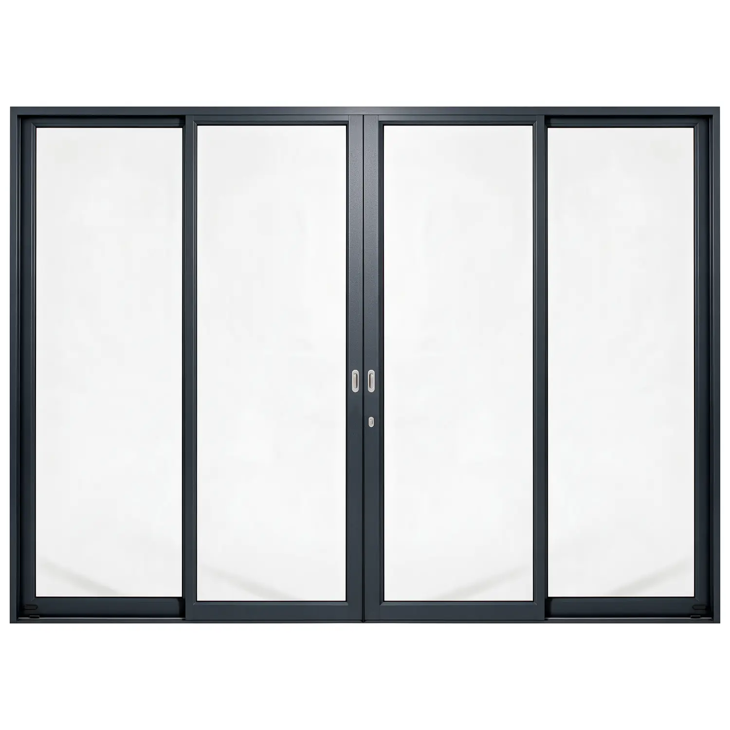 Palace 4-panel aluminium sliding door, 3300 x 2400 mm, with flush pull handles