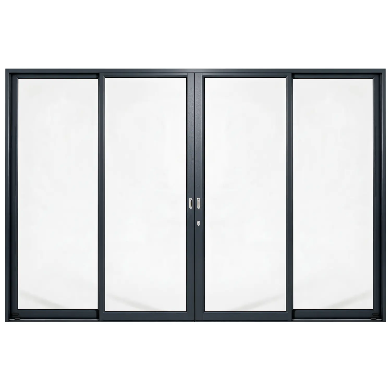 Palace 4-panel aluminium sliding door, 3600 x 2400 mm, with flush pull handles