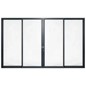 Palace 4-panel aluminium sliding door, 4500 x 2700 mm, with flush pull handles