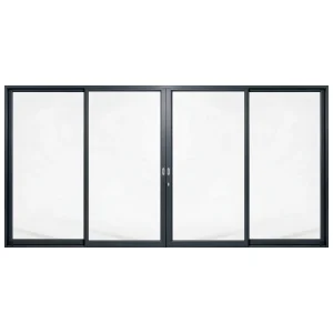 Palace 4-panel aluminium sliding door, 4800 x 2400 mm, with flush pull handles