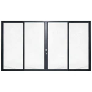 Palace 4-panel aluminium sliding door, 4800 x 2700 mm, with flush pull handles
