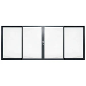 Palace 4-panel aluminium sliding door, 5100 x 2100 mm, with flush pull handles