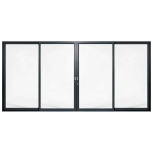 Palace 4-panel aluminium sliding door, 5100 x 2400 mm, with flush pull handles