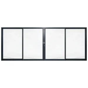 Palace 4-panel aluminium sliding door, 5400 x 2100 mm, with flush pull handles
