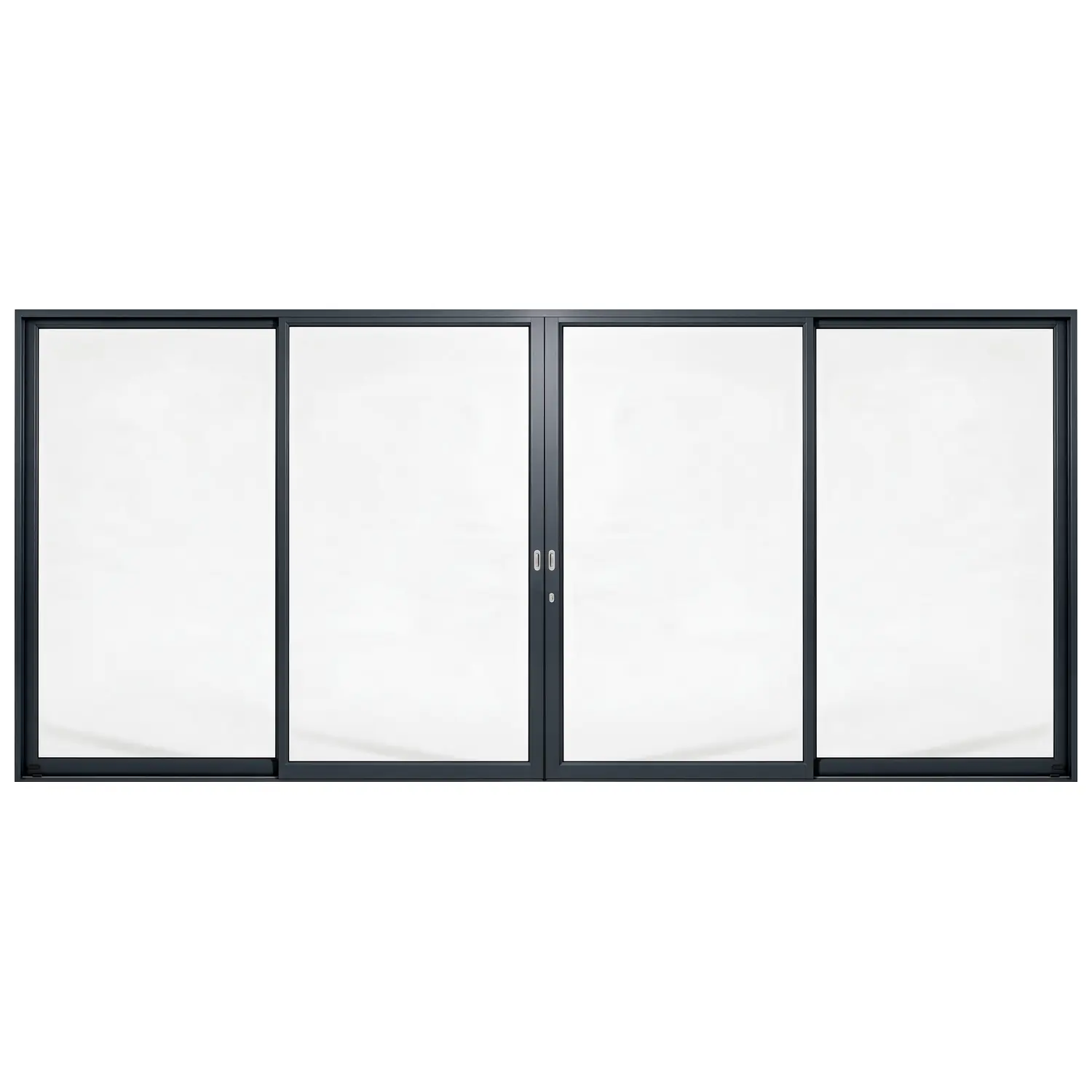 Palace 4-panel aluminium sliding door, 5400 x 2400 mm, with flush pull handles