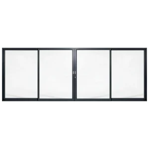 Palace 4-panel aluminium sliding door, 5700 x 2100 mm, with flush pull handles