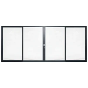 Palace 4-panel aluminium sliding door, 5700 x 2400 mm, with flush pull handles