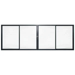 Palace 4-panel aluminium sliding door, 6000 x 2100 mm, with flush pull handles