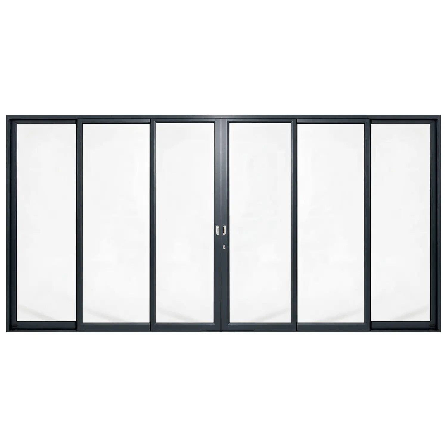 Palace 6-panel aluminium sliding door, 4800 x 2400 mm, with flush pull handles