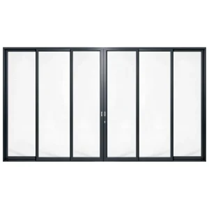 Palace 6-panel aluminium sliding door, 4800 x 2700 mm, with flush pull handles