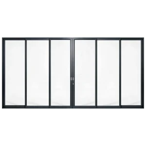Palace 6-panel aluminium sliding door, 5400 x 2700 mm, with flush pull handles