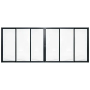 Palace 6-panel aluminium sliding door, 6000 x 2400 mm, with flush pull handles