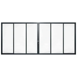 Palace 6-panel aluminium sliding door, 6300 x 2700 mm, with flush pull handles