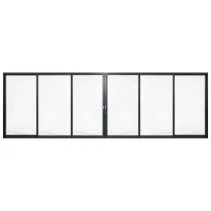Palace 6-panel aluminium sliding door, 7500 x 2400 mm, with flush pull handles
