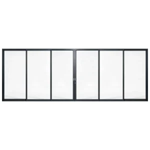 Palace 6-panel aluminium sliding door, 7500 x 2700 mm, with flush pull handles