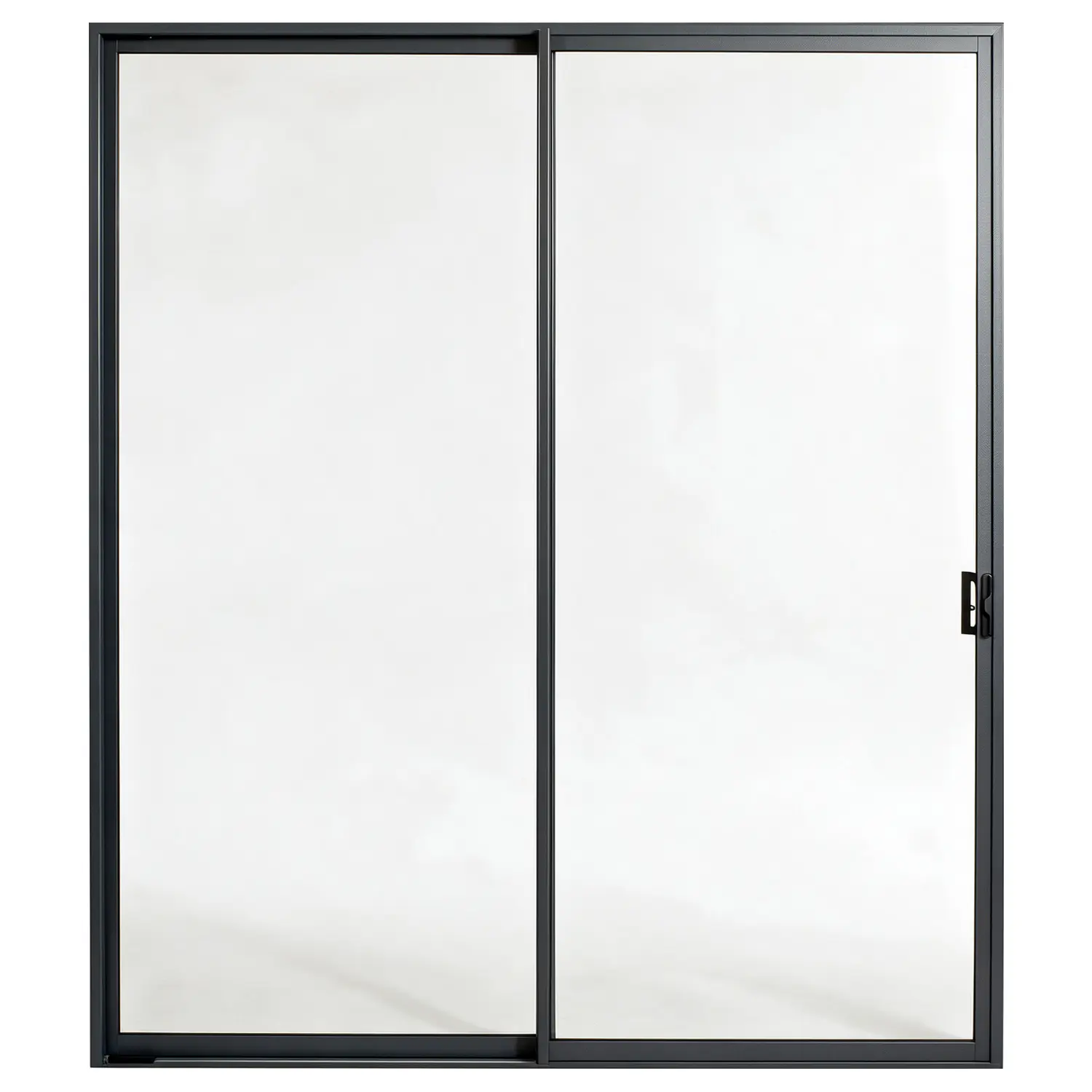 Patio 2-panel aluminium sliding door, 2100 x 2400 mm, with black handle kit