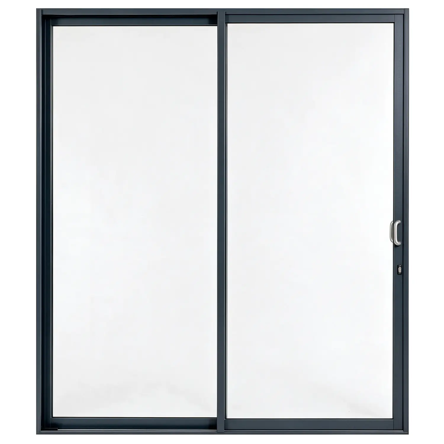 Villa Quad 2-panel aluminium sliding door, 2100 x 2400 mm, with curved silver pull handles